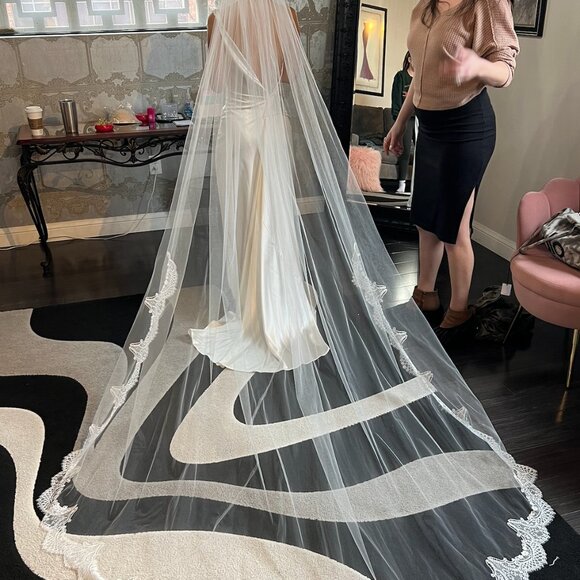 NWT: Matthew Christopher Couture Bridal, Adaline Chapel Veil - Picture 5 of 6